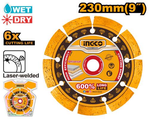 Dry diamond disc 9", 10mm blade